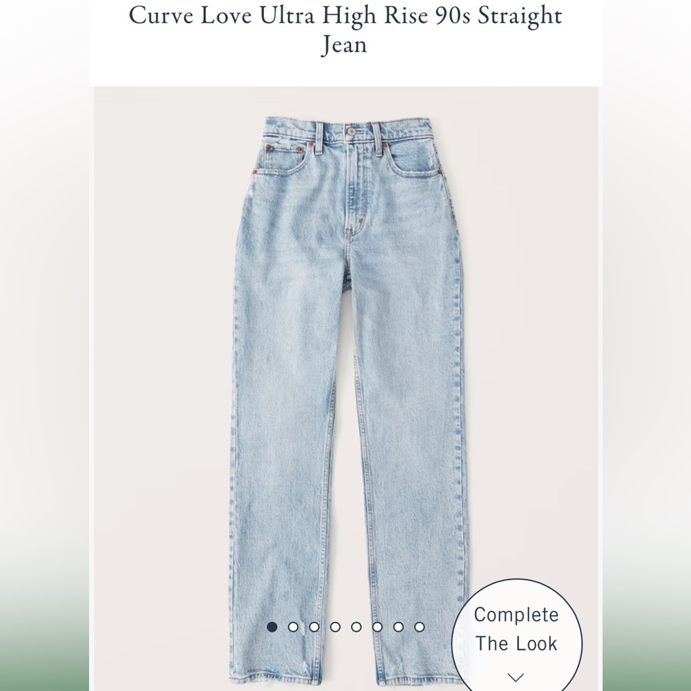 Abercrombie curve love ultra high rise 90s straight jeans sz 31